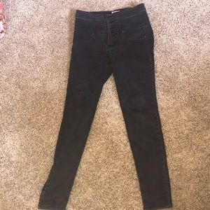Black Denim High Waisted Skinny Jeans